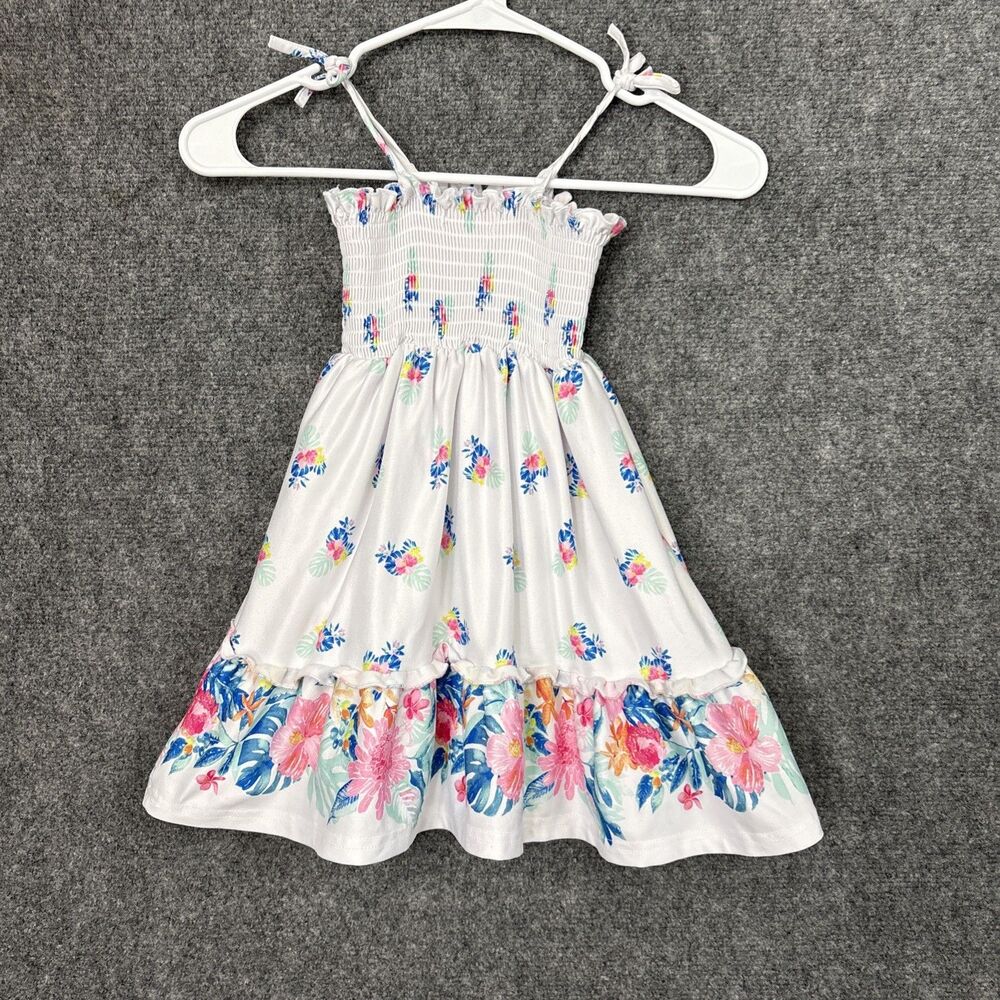 Tommy Bahama  Girls Dress 3T Summer Smocked Floral White